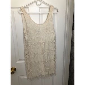 Cream lace-like dress